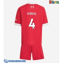 Fotballdrakt Barn Liverpool Virgil van Dijk #4 Hjemmedraktsett 2025-26 Kortermet (+ Korte bukser)